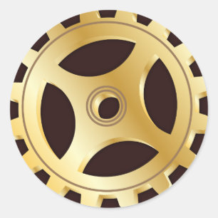 Adesivo Redondo Selo do envelope de Steampunk