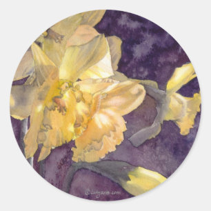 Adesivo Redondo Selo do envelope do casamento do Daffodil