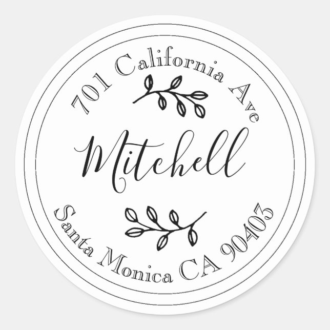 Adesivo Redondo selo do envelope do endereço da família (Frente)