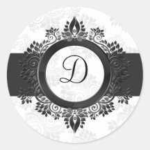 selo do envelope do monograma prateado