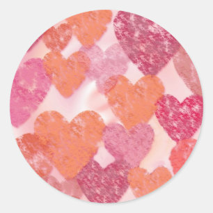Adesivo Redondo Selo do envelope dos corações