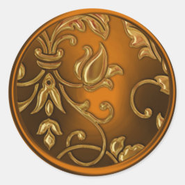 Adesivo Redondo Selo do envelope Dourado e de cobre