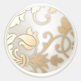 Adesivo Redondo Selo do envelope Dourado e perfurado