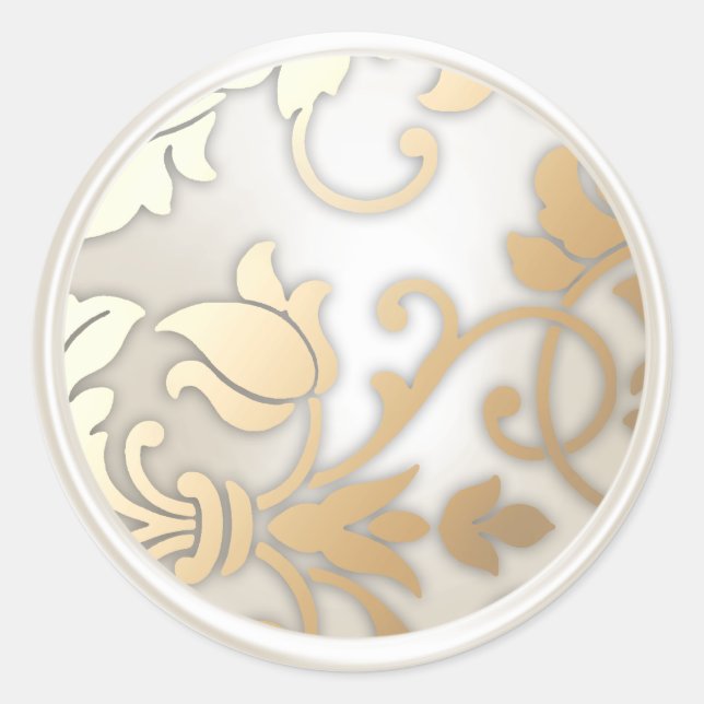 Adesivo Redondo Selo do envelope Dourado e perfurado (Frente)