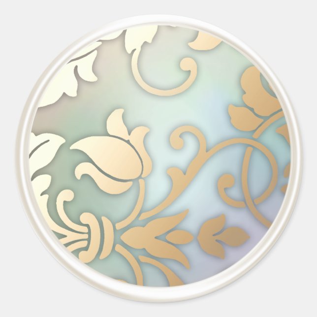 Adesivo Redondo Selo do envelope Dourado e perfurado (Frente)