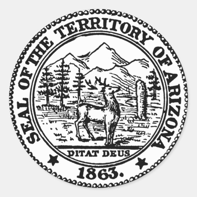 ADESIVO REDONDO SELO DO TERRITÓRIO DA ARIZONA 1963 (Frente)