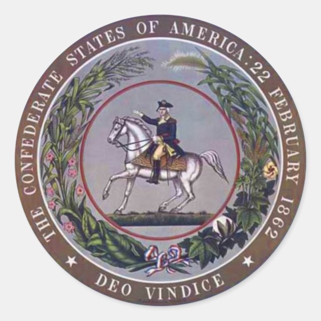 Adesivo Redondo Selo dos Estados Confederados da América (Frente)