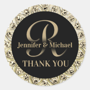 Adesivo Redondo Selo Dourado Glam Agradecimento