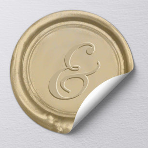Adesivo Redondo Selo Dourado moderno da cera do Ampersand do
