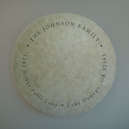 Adesivo Redondo Selo Elegante de Endereço de Devolução Dourado