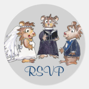 Adesivo Redondo Selo engraçado do envelope do casamento