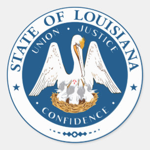 Adesivo Redondo Selo Estadual de Louisiana