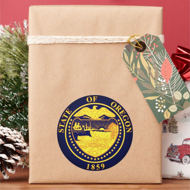 Adesivo Redondo Selo Estatal de Oregon (Feriado)