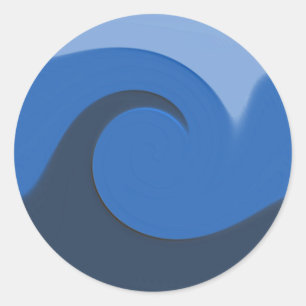 Adesivo Redondo "Selo/etiqueta do envelope da maré azul" -