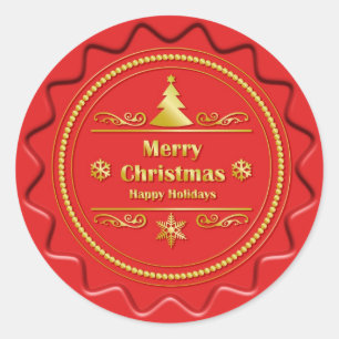 Adesivo Redondo Selo Feliz de Natal