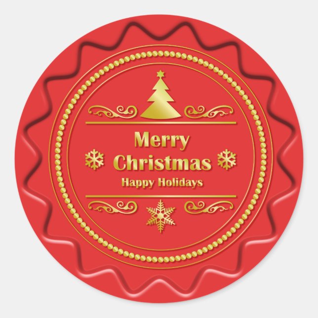 Adesivo Redondo Selo Feliz de Natal (Frente)