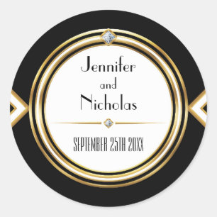 Adesivo Redondo Selo geométrico Glamourous do envelope do