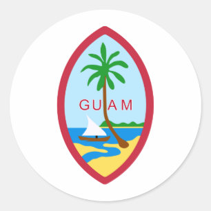 Adesivo Redondo Selo GU de Guam
