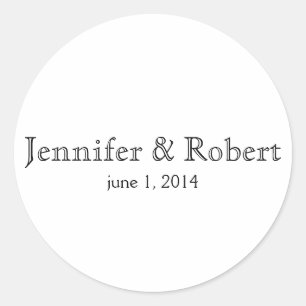 Adesivo Redondo Selo moderno simples do envelope da elegância