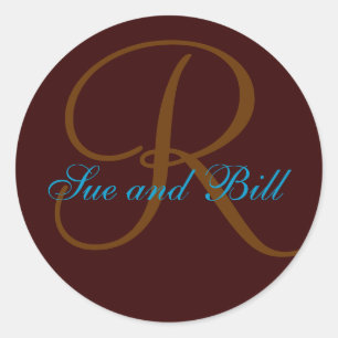 Adesivo Redondo Selo Monograma e Nomes Teares