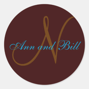 Adesivo Redondo Selo Monograma e Nomes Teares