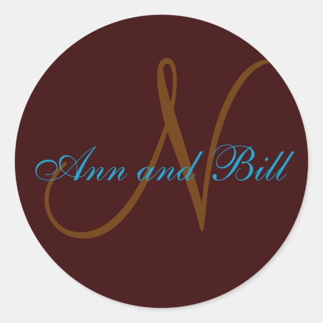 Adesivo Redondo Selo Monograma e Nomes Teares (Frente)