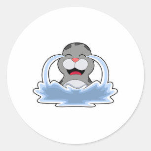 Adesivo Redondo Selo na água