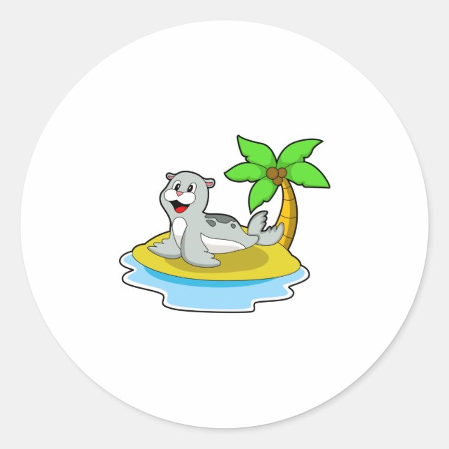 Adesivo Redondo Selo na Ilha (Frente)