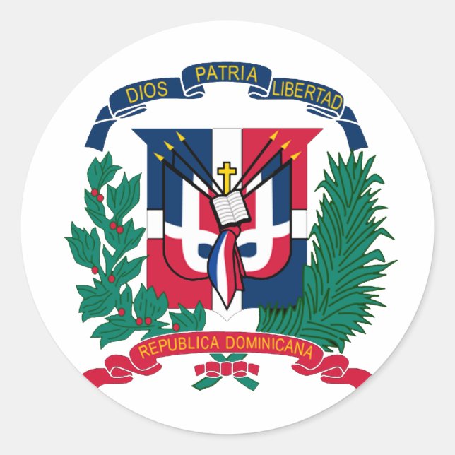 Adesivo Redondo Selo Nacional da República Dominicana (Frente)