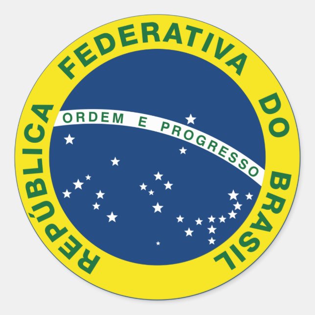Adesivo Redondo Selo Nacional do Brasil (Frente)