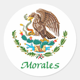 Adesivo Redondo Selo nacional mexicano de Morales