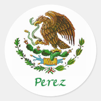 Adesivo Redondo Selo Nacional Mexicano Perez