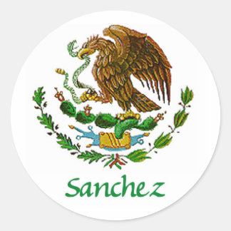 Adesivo Redondo Selo Nacional Sanchez Mexicano