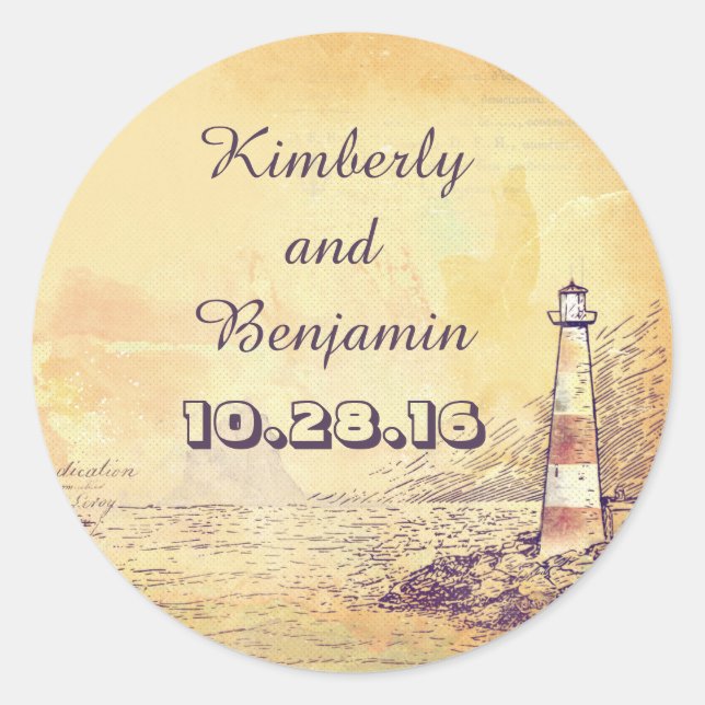 Adesivo Redondo Selo Náutico do Farol Antigo (Frente)