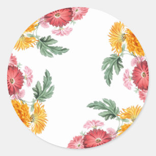 Adesivo Redondo Selo outonal Sttickers do envelope das flores