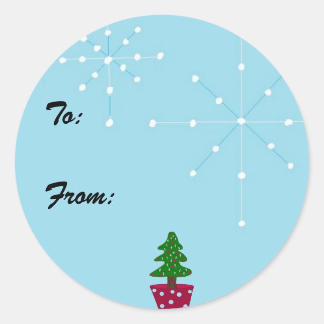 Adesivo Redondo Selo para presentes de Natal (Frente)