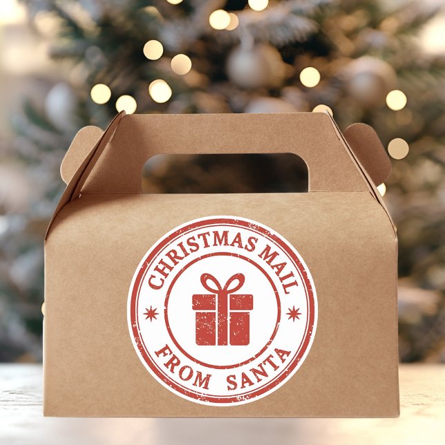 Adesivo Redondo Selo Redondo de Natal de Carta de Papai Noel Antig (Criador carregado)