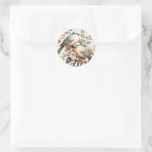 Adesivo Redondo Selo Romântico Floral de Envelope Redondo Mini Lov