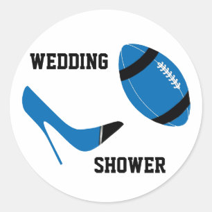 Adesivo Redondo Selo temático do envelope do futebol azul & preto