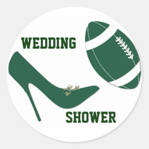 Adesivo Redondo Selo temático do envelope do futebol verde &