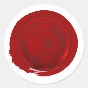 Adesivo Redondo Selo vermelho clássico do envelope da cera
