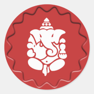 Adesivo Redondo Selo vermelho da cera do sinal de Ganesha