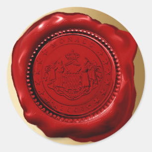 Adesivo Redondo Selo vermelho na moda da letra da cera