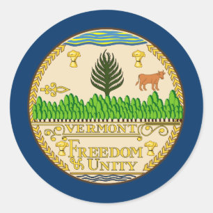 Adesivo Redondo Selo Vermonter, Selo de Vermont Sticker