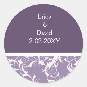 Adesivo Redondo selo violeta do envelope do monograma