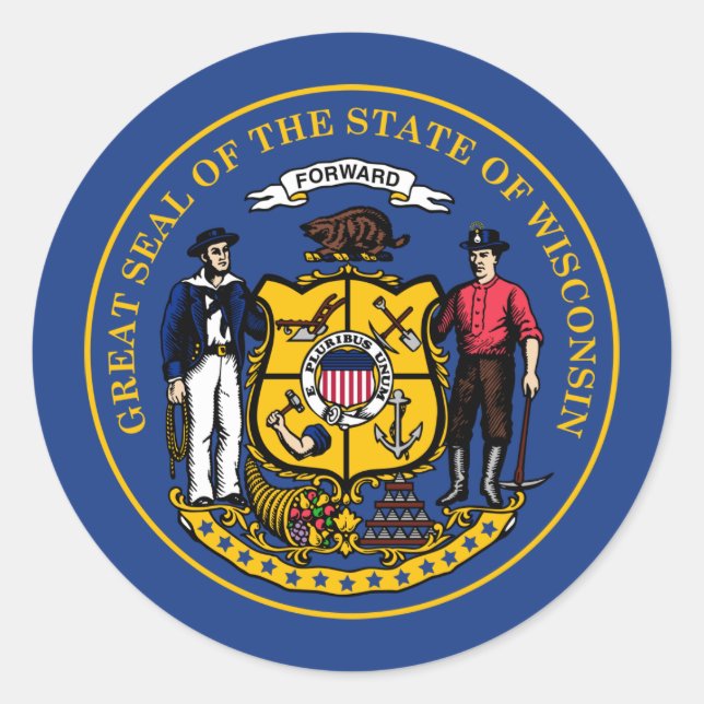 Adesivo Redondo Selo Wisconsinite, Selo do Sticker (Frente)
