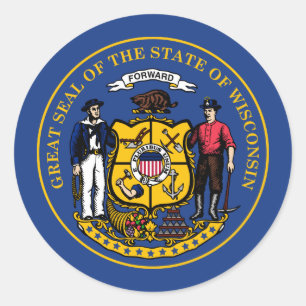 Adesivo Redondo Selo Wisconsinite, Selo do Sticker