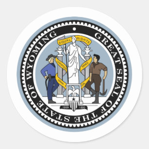 Adesivo Redondo Selo Wyomingite, Selo do Vedante Wyoming