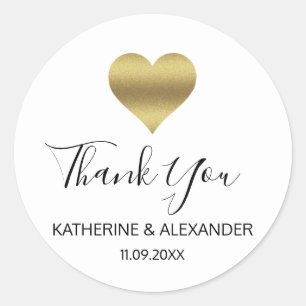 Adesivo Redondo Selos Brancos Dourados Modernos de Casamento Negro