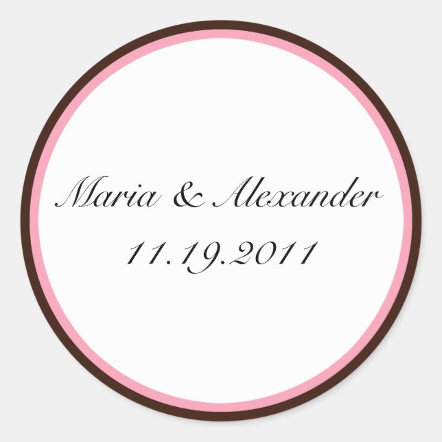 Adesivo Redondo Selos castanhos de chocolate com greta rosa/adesiv (Frente)